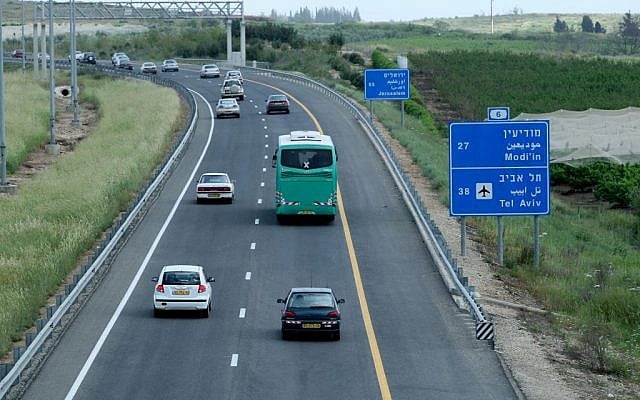 Illustrative photo of the Route 6 toll road, also known as the Trans-Israel Highway, March 30 2008. (Moshe Shai/Flash90) Illustrative photo of the Route 6 toll road, also known as the Trans-Israel Highway, March 30 2008. (Moshe Shai/Flash90)
