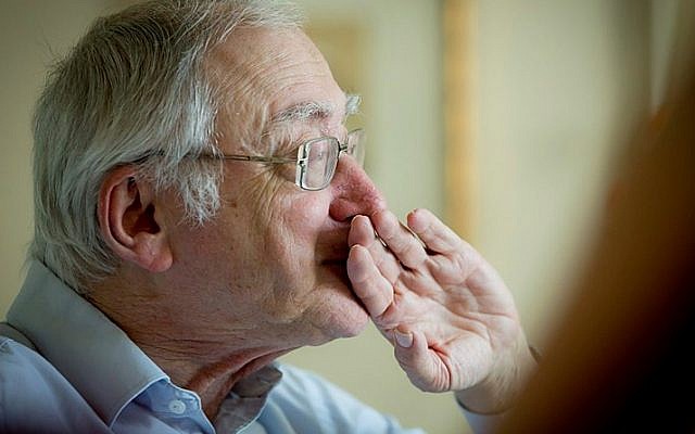 Portrait of Professor Asa Kasher, in 2014. (Moshe Shai/FLASH90)