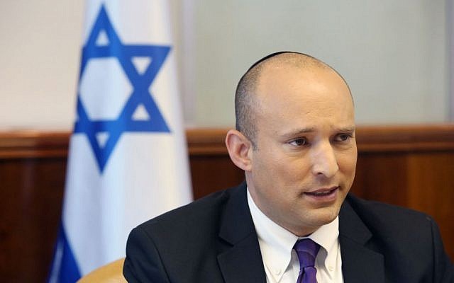 Education Minister Naftali Bennett attends the weekly cabinet meeting in Jerusalem on Sunday, August 31, 2015 (Marc Israel Sellem/POOL/Flash90) Education Minister Naftali Bennett attends the weekly cabinet meeting in Jerusalem on Sunday, August 31, 2015 (Marc Israel Sellem/POOL/Flash90)
