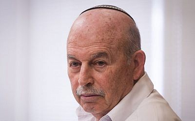 Jewish Home MK Nissan Slomiansky during a party meeting at the Knesset, October 19, 2015. (Miriam Alster/Flash90)