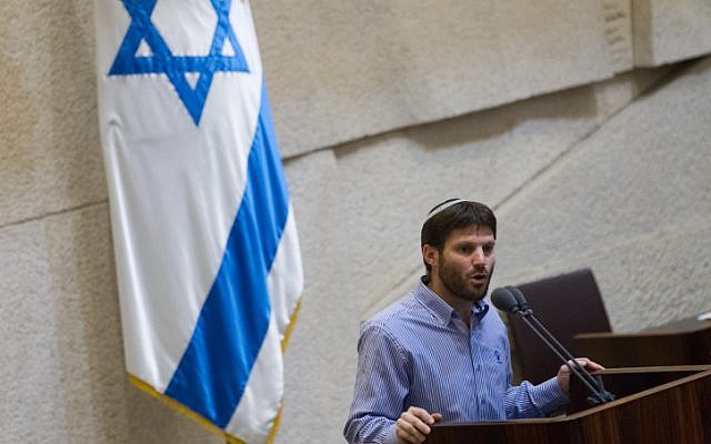 Jewish Home parliament member Bezalel Smotrich addresses the Israeli parliament on November 16, 2015. Photo by Miriam Alsterl/Flash90 Jewish Home parliament member Bezalel Smotrich addresses the Israeli parliament on November 16, 2015. Photo by Miriam Alsterl/Flash90