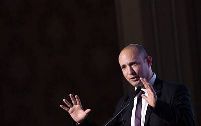 Education Minister Naftali Bennett speaks at the Jerusalem Post Diplomatic Conference, held at Waldorf Astoria hotel in Jerusalem. November 18, 2015. (Miriam Alster /Flash90) Education Minister Naftali Bennett speaks at the Jerusalem Post Diplomatic Conference, held at Waldorf Astoria hotel in Jerusalem. November 18, 2015. (Miriam Alster /Flash90)