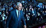 Prime Minister Benjamin Netanyahu seen at 8th Galilee conference, held in the Northern Israeli city of Acre, December 1, 2015. (Kobi Gideon / GPO)