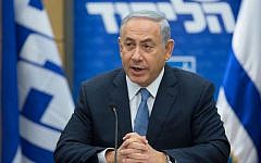 Prime Minister Benjamin Netanyahu speaks at a Likud faction meeting at the Knesset on December 7, 2015. (Yonatan Sindel/Flash90)