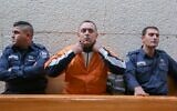 Convicted murderer Roman Zadorov in the courtroom of the Supreme Court, Jerusalem, December 23, 2015. (Gili Yohanan/POOL)
