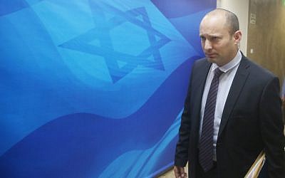 Education Minister Naftali Benne in Jerusalem on December 27, 2015. (Marc Israel Sellem/POOL)