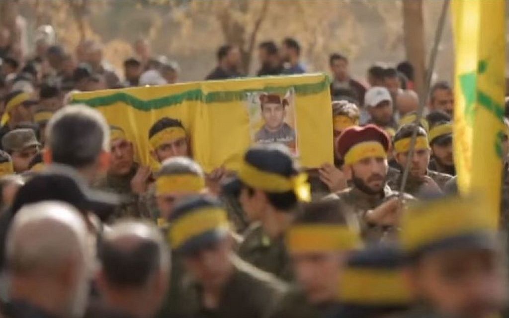 A Hezbollah funeral for one of its fighters killed in Syria. (YouTube/Channel 4 News)