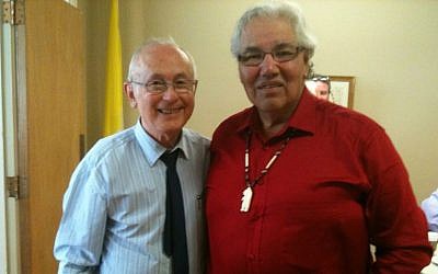 Holocaust survivor Robbie Waisman (left) with Truth and Reconciliation Commission of Canada head Justice Murray Sinclair. (Courtesy)