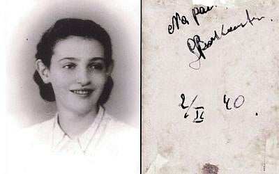 This undated picture provided by Akira Kitade from an album owned by Tatsuo Osako, a former colleague of Kitade's at the Japan Tourist Bureau, shows a woman identified as "refugee04" and an accompanying message on the back in Polish dated Oct. 2, 1940 reading, "remember me." (Akira Kitade via AP) 
