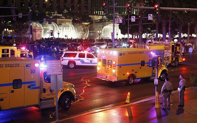 Police and emergency crews respond to the scene of a car accident along Las Vegas Boulevard, Sunday, Dec. 20, 2015, in Las Vegas. (AP Photo/John Locher) Police and emergency crews respond to the scene of a car accident along Las Vegas Boulevard, Sunday, Dec. 20, 2015, in Las Vegas. (AP Photo/John Locher)