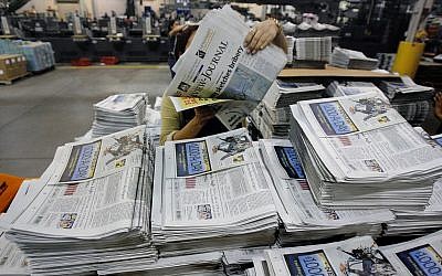 Illustrative photos of newspapers at the Las Vegas Review-Journal in Las Vegas on March 31, 2006.  (AP/Jae C. Hong, File)