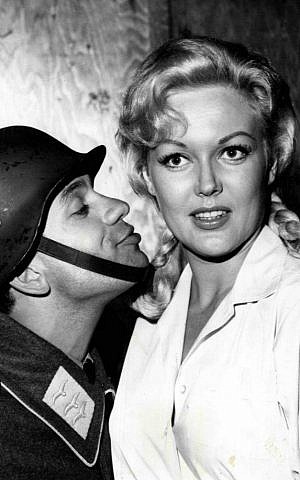 Robert Clary as Lebeau and Cynthia Lynn as Fräulein Helga from 'Hogan's Heroes.' (public domain)