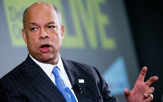 File: Secretary of Homeland Security Jeh Johnson speaks at a Defense One "leadership briefing" in Washington, Monday, Dec. 7, 2015, on the agency's efforts to tackle growing terrorism threats in the US and abroad. (AP Photo/Andrew Harnik) File: Secretary of Homeland Security Jeh Johnson speaks at a Defense One "leadership briefing" in Washington, Monday, Dec. 7, 2015, on the agency's efforts to tackle growing terrorism threats in the US and abroad. (AP Photo/Andrew Harnik)