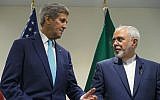 In this Sept. 26, 2015 file photo, Secretary of State John Kerry meets with Iranian Foreign Minister Mohammad Javad Zarif at United Nations headquarters. (AP Photo/Craig Ruttle, File)