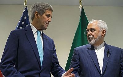 In this Sept. 26, 2015 file photo, Secretary of State John Kerry meets with Iranian Foreign Minister Mohammad Javad Zarif at United Nations headquarters. (AP Photo/Craig Ruttle, File) In this Sept. 26, 2015 file photo, Secretary of State John Kerry meets with Iranian Foreign Minister Mohammad Javad Zarif at United Nations headquarters. (AP Photo/Craig Ruttle, File)