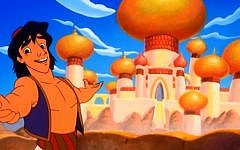 Disney's Aladdin, with the fictional city of Agrabah in the background (Screen capture/YouTube)