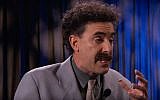 Sacha Baron Cohen as Borat Sagdiyev on' Jimmy Kimmel Live' on December 9, 2015. (screen capture: YouTube)
