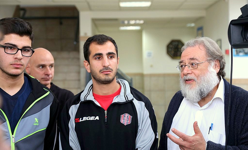 Solal with members of a joint Jewish-Arab soccer team (Courtesy)