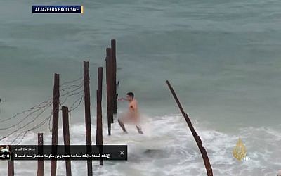 28-year-old Gazan Ishaq Hassan crosses the border from Gaza into Egypt moments before being gunned down by Egyptian border guards. (Screen capture/Al Jazeera)