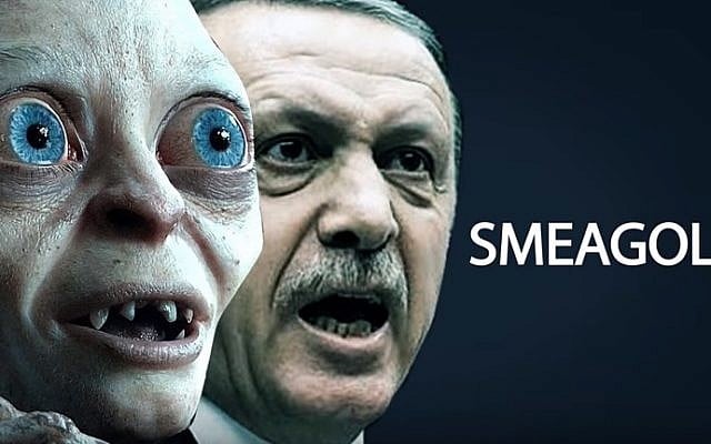 'Lord of the Rings' character Gollum and Turkish President Recep Tayyip Erdoğan (screenshot: YouTube) 'Lord of the Rings' character Gollum and Turkish President Recep Tayyip Erdoğan (screenshot: YouTube)