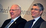 President Reuven Rivlin and Rabbi Rick Jacobs, the head of the Union for Reform Judaism, attend a meeting of American Jewish religious leaders in New York, Dec. 11, 2015. (Courtesy of the Union for Reform Judaism)