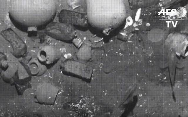 Items from the Spanish treasure galleon San Jose, recovered 300 years after it was sunk by British ships. (AFP/YouTube screenshot) Items from the Spanish treasure galleon San Jose, recovered 300 years after it was sunk by British ships. (AFP/YouTube screenshot)