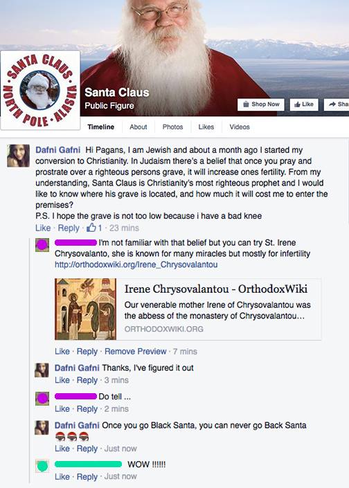 Dafni Gafni trolls Santa (Facebook)