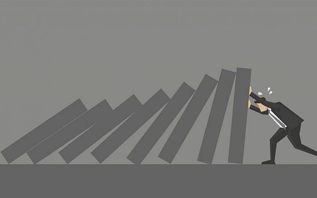 As Modern Orthodox Israelis begin grassroots efforts pushing for the demonopolization of the rabbinate, change is in the air. (Falling dominoes image via Shutterstock)
