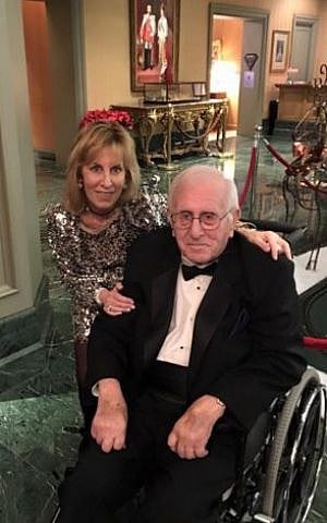Nancy Spielberg, the youngest of the four siblings, and her father, Arnold Spielberg, who is about to turn 99 (Courtesy Nancy Spielberg)
