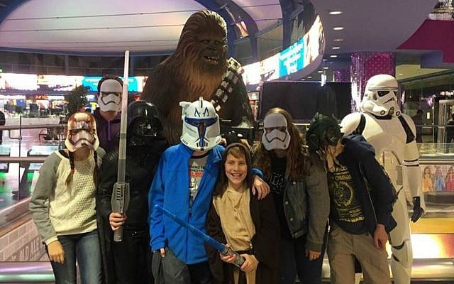 Star Wars fans dressed up in character for one of the first screenings of 'Star Wars: The Force Awakens' at Jerusalem's Cinema City theater (Courtesy Naomi Wurtman) Star Wars fans dressed up in character for one of the first screenings of 'Star Wars: The Force Awakens' at Jerusalem's Cinema City theater (Courtesy Naomi Wurtman)