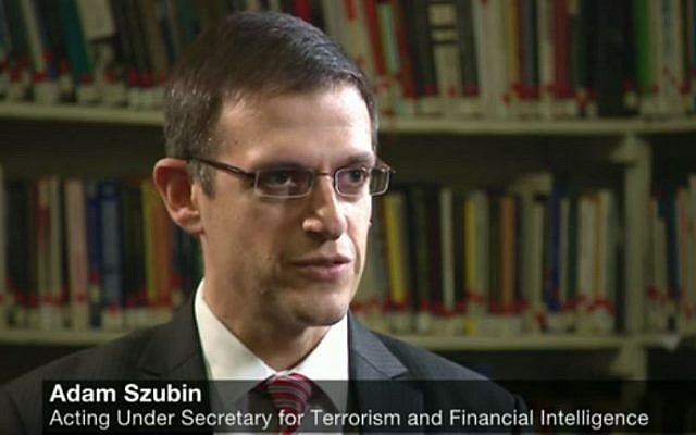 Acting US Treasury Undersecretary for Terrorism and Financial Intelligence Adam Szubin. (YouTube/BBC Newsnight) Acting US Treasury Undersecretary for Terrorism and Financial Intelligence Adam Szubin. (YouTube/BBC Newsnight)