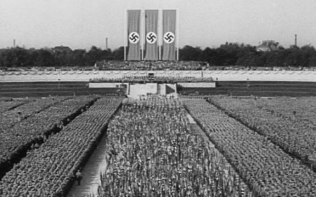 Screen capture from the 1935 Nazi propaganda film "Triumph of the Will." (screen capture)
