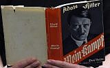 This file photo taken on December 7, 2015 shows a German edition of Adolf Hitler's "Mein Kampf" at the Berlin Central and Regional Library (Tobias Schwarz/AFP)