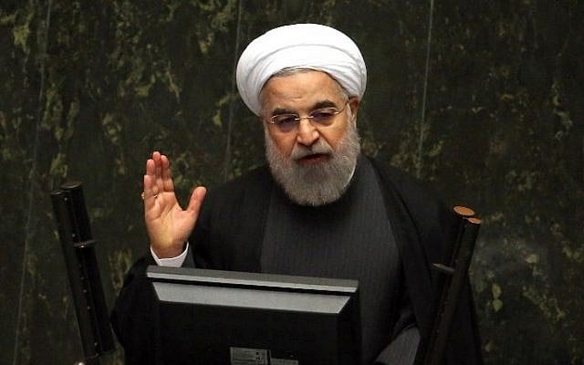 Iranian President Hassan Rouhani delivers a speech to parliament before presenting the proposed annual budget in the capital Tehran, January 17, 2016. (AFP/ATTA KENARE) Iranian President Hassan Rouhani delivers a speech to parliament before presenting the proposed annual budget in the capital Tehran, January 17, 2016. (AFP/ATTA KENARE)