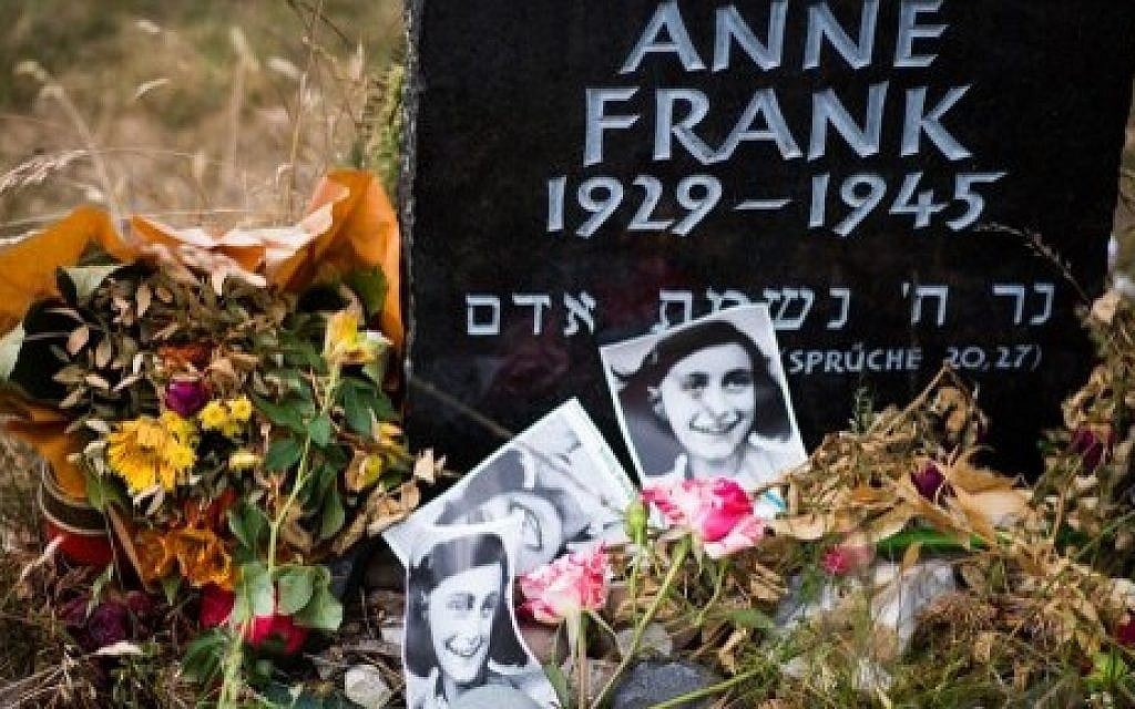 A memorial stone for Anne Frank and her sister Margot on the grounds of the former Prisoner of War (POW) and concentration camps Bergen-Belsen in Bergen, north of Hanover, central Germany, on June 21, 2015. (AFP / NIGEL TREBLIN) A memorial stone for Anne Frank and her sister Margot on the grounds of the former Prisoner of War (POW) and concentration camps Bergen-Belsen in Bergen, north of Hanover, central Germany, on June 21, 2015. (AFP / NIGEL TREBLIN)