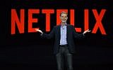 Netflix CEO Reed Hastings gives a keynote address, January 6, 2016 at the CES 2016 Consumer Electronics Show in Las Vegas, Nevada. (AFP PHOTO/ROBYN BECK)