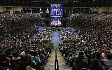 Republican presidential candidate Donald Trump delivers the convocation at the Vines Center on the campus of Liberty University, January 18, 2016 in Lynchburg, Virginia. (Chip Somodevilla/Getty Images/AFP)