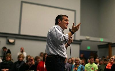 Republican presidential candidate Sen. Ted Cruz (R-Texas) speaks during a campaign event at the Heartland Acres Agribition Center on January 25, 2016 in Manchester, Iowa. (Joe Raedle/Getty Images/AFP)
