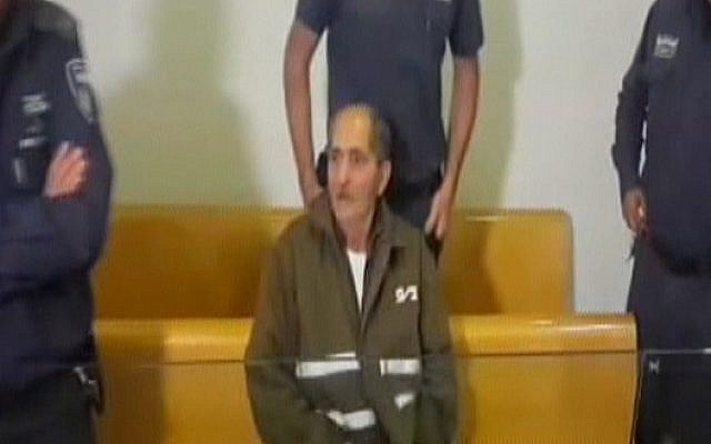 Mohammed Milhem at the Haifa Magistrate's Court on Tuesday, January 5, 2016 (Channel 2 screenshot)