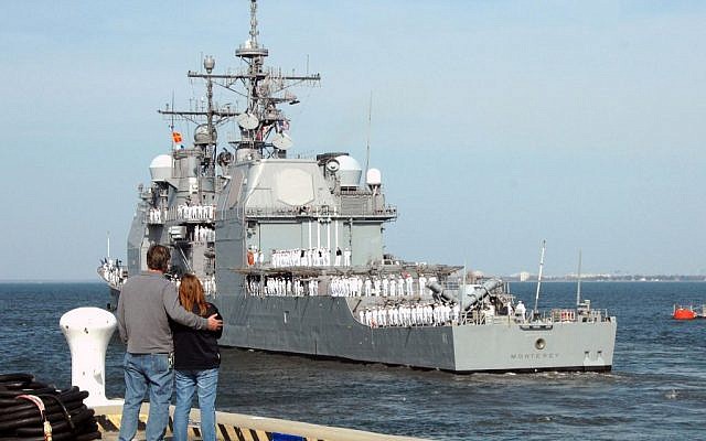 The USS Monterey departing from Norfolk, Va., on April 8, 2013. (DoD/Mass Communication Specialist 2nd Class Nick Scott, U.S. Navy) The USS Monterey departing from Norfolk, Va., on April 8, 2013. (DoD/Mass Communication Specialist 2nd Class Nick Scott, U.S. Navy)
