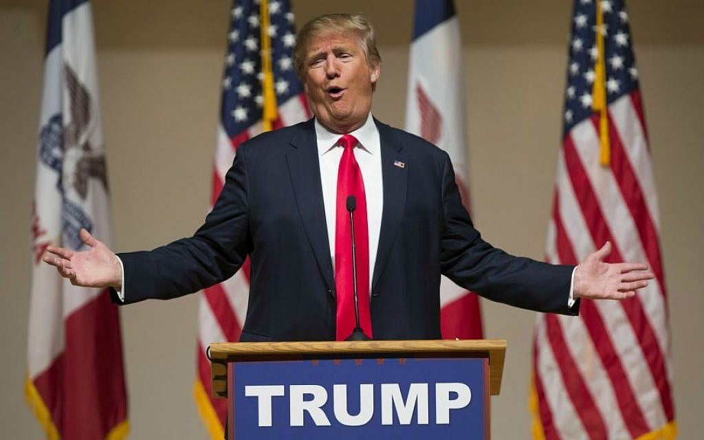 Republican presidential candidate Donald Trump speaks during a campaign rally in Sioux Center, Iowa, on January 23, 2016. (AP/Evan Vucci)