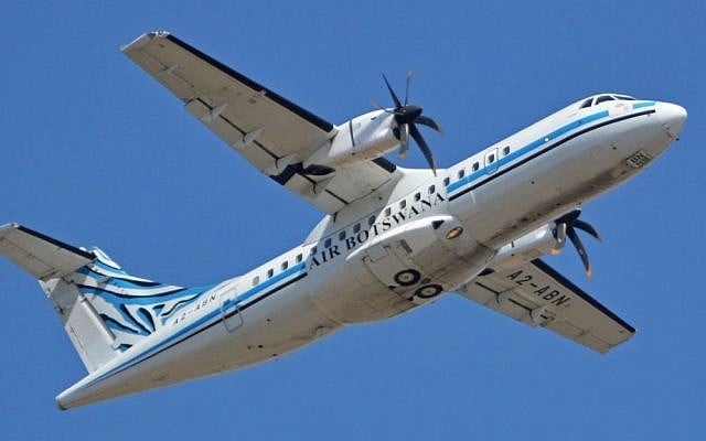 An ATR plane bought by Air Botswana departing O.R. Tambo International Airport, Johannesburg, South Africa, on September 16, 2014. (Alan Wilson/Wikipedia/CC BY-SA 2.0) An ATR plane bought by Air Botswana departing O.R. Tambo International Airport, Johannesburg, South Africa, on September 16, 2014. (Alan Wilson/Wikipedia/CC BY-SA 2.0)