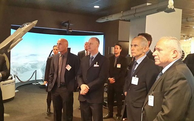 Knesset members at the Lockheed Martin headquarters in Washington, D.C., on Tuesday, January 26, 2016 (Courtesy Knesset Foreign Affairs and Defense Committee)