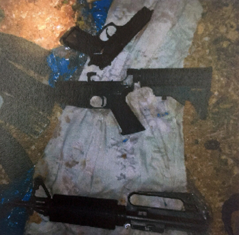 Weapons held by a Hamas cell near Hebron. The members of the cell, arrested in November, had planned a shooting attack near Hebron (Shin Bet) Weapons held by a Hamas cell near Hebron. The members of the cell, arrested in November, had planned a shooting attack near Hebron (Shin Bet)