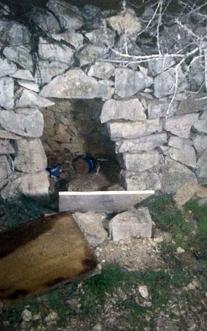 A hiding place the Hamas terror cell planned to use to store bodies of their victims while they negotiated the release of Palestinian prisoners from Israeli prisons. (courtesy Shin Bet) 