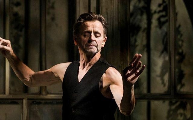 Premier dancer Mikhail Baryshnikov in his solo performance of 'Brodsky/Baryshnikov,' opening Tuesday night in Tel Aviv's Suzanne Dellal Center for Dance and Theater. (Courtesy Janis Deinats)