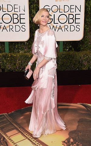 Cate Blanchett at the 73rd Annual Golden Globe Awards at the Beverly Hilton Hotel in Beverly Hills, January 10, 2016. (Jason Merritt/Getty Images/via JTA)