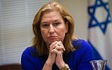 Zionist Union MK Tzipi Livni on November 16, 2015 (Miriam Alster/Flash90)