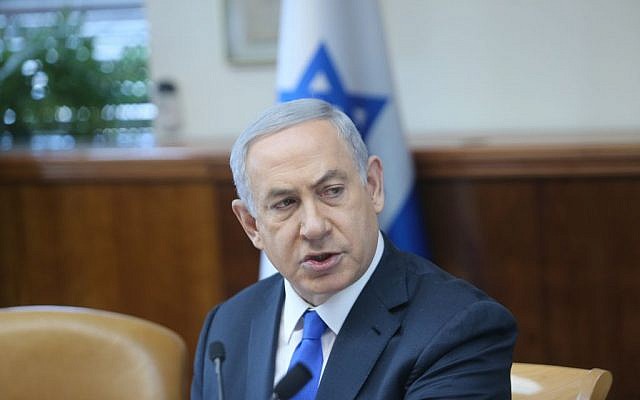 Prime Minister Benjamin Netanyahu leads the weekly cabinet meeting at the Prime Minister's Office, Jerusalem, January 10, 2016. (Alex Kolomoisky/POOL) Prime Minister Benjamin Netanyahu leads the weekly cabinet meeting at the Prime Minister's Office, Jerusalem, January 10, 2016. (Alex Kolomoisky/POOL)