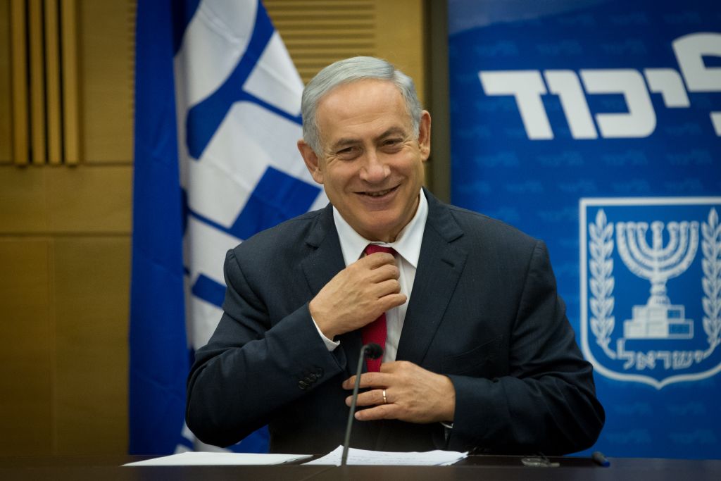 Prime minister Benjamin Netanyahu and leader of the Likud party, leads a faction meeting January 11, 2016. (Miriam Alster/FLASH90) Prime minister Benjamin Netanyahu and leader of the Likud party, leads a faction meeting January 11, 2016. (Miriam Alster/FLASH90)